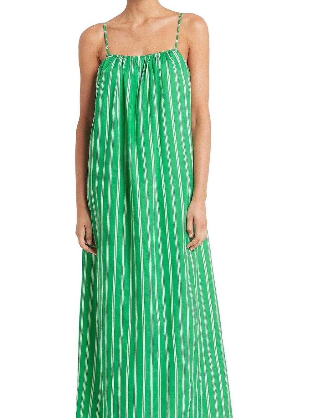NWT FAITHFULL THE BRAND
ILLIAS ADJUSTABLE MAXI DRESS MAYA STRIPE GREEN WHITE 2